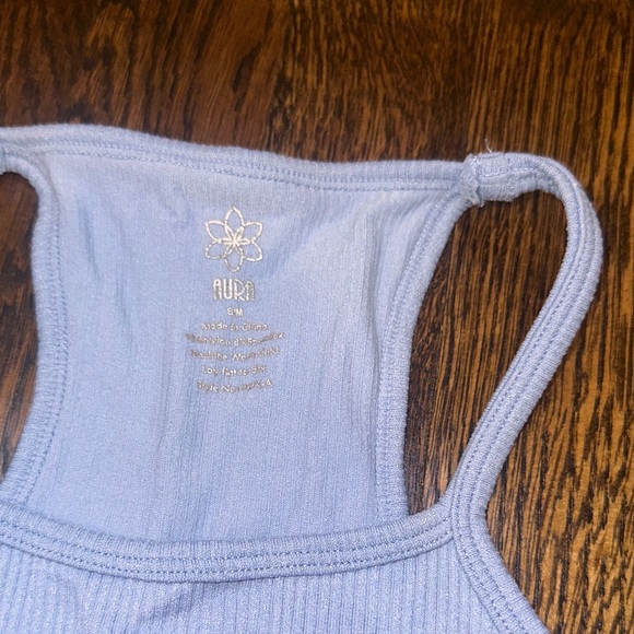 Blue Ribbed Tank Top - Picture 3 of 4